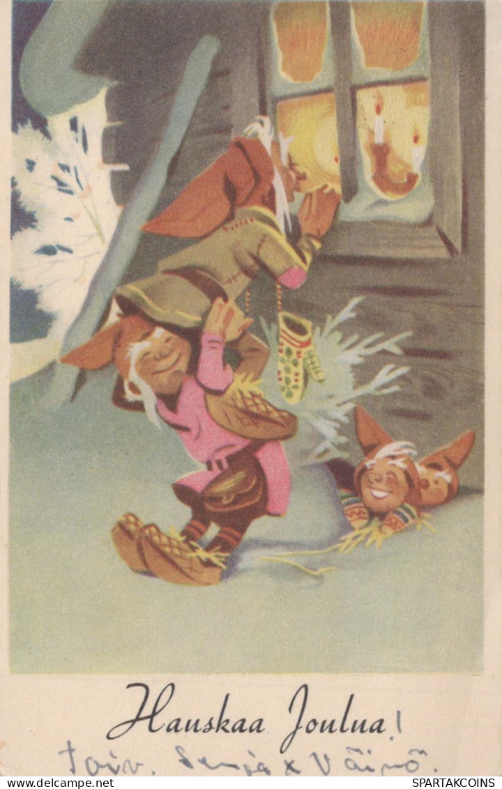 Buon Anno Natale GNOME Vintage Cartolina CPSMPF #PKD115.IT - Nouvel An