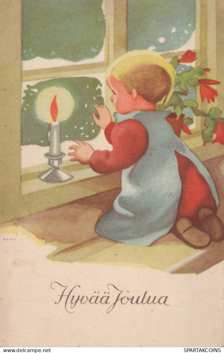 Buon Anno Natale BAMBINO Vintage Cartolina CPSMPF #PKD422.IT - New Year