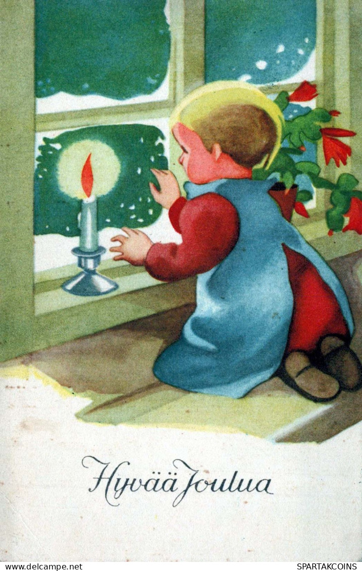 Buon Anno Natale BAMBINO Vintage Cartolina CPSMPF #PKD422.IT - Anno Nuovo