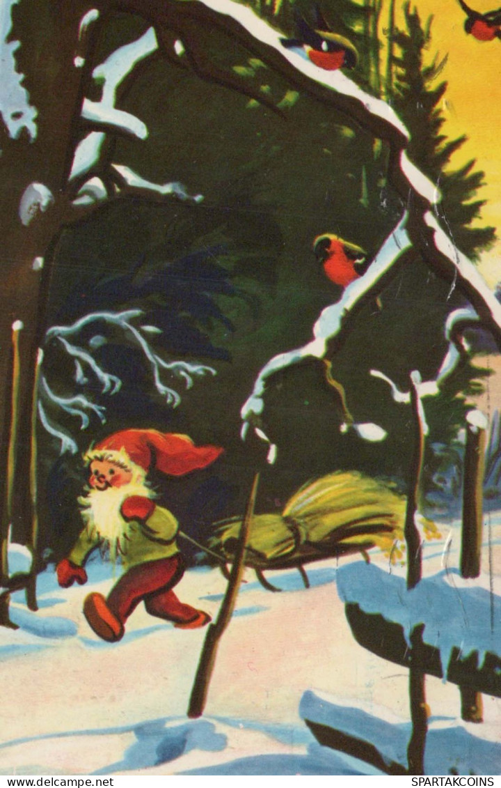 Buon Anno Natale GNOME Vintage Cartolina CPSMPF #PKD300.IT - Neujahr