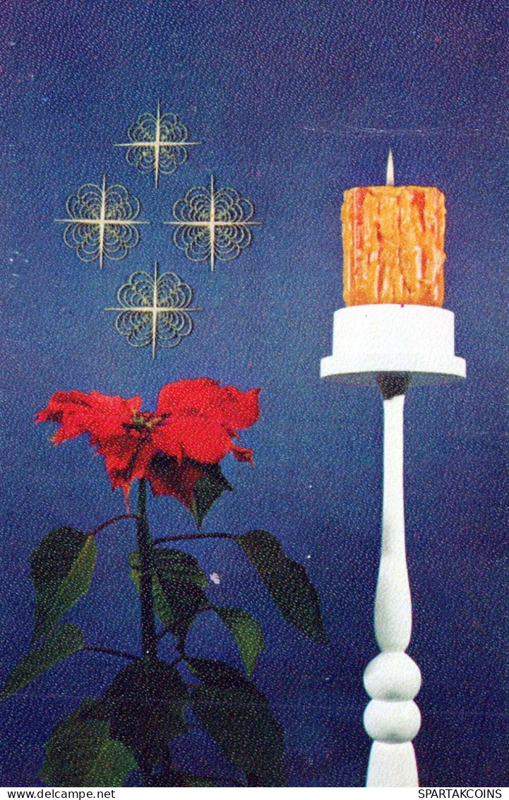 Buon Anno Natale CANDELA Vintage Cartolina CPSMPF #PKD176.IT - Anno Nuovo