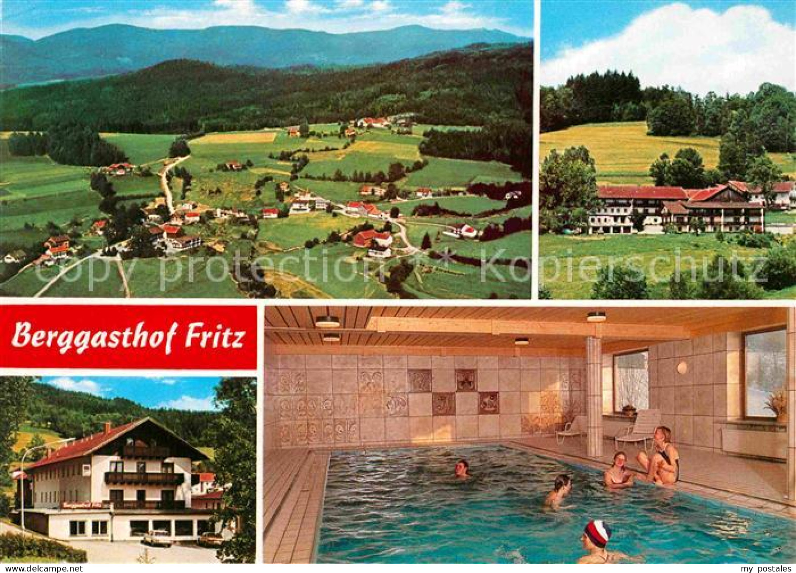 72717581 Drachselsried Berggasthof Fritz Asbach Fliegeraufnahme Schwimmbad Drach - Andere & Zonder Classificatie