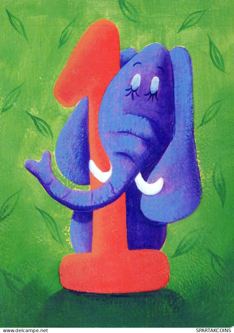 ELEFANTE Animale Vintage Cartolina CPSM #PBS734.IT - Éléphants