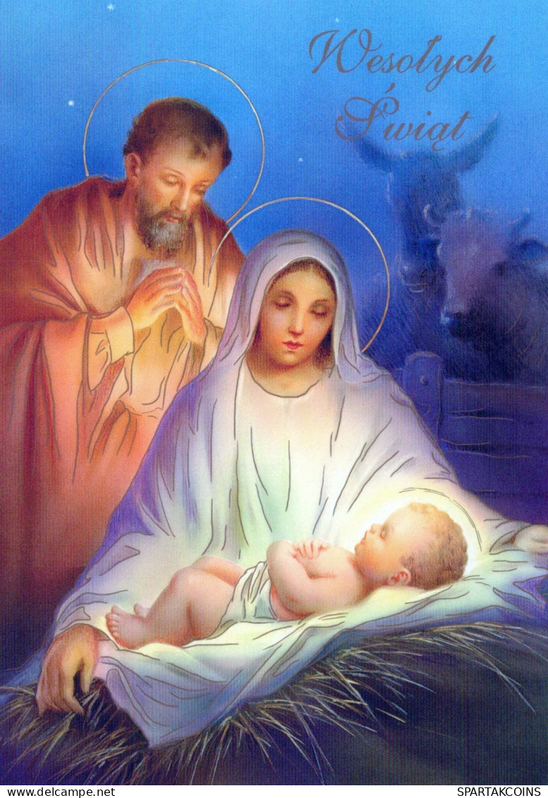 Vergine Maria Madonna Gesù Bambino Natale Religione Vintage Cartolina CPSM #PBP746.IT - Maagd Maria En Madonnas