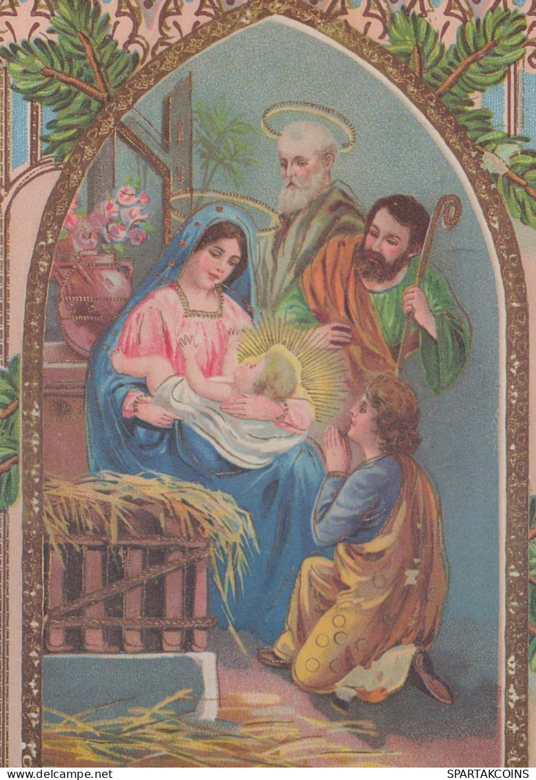 Vergine Maria Madonna Gesù Bambino Natale Religione Vintage Cartolina CPSM #PBP684.IT - Jungfräuliche Marie Und Madona