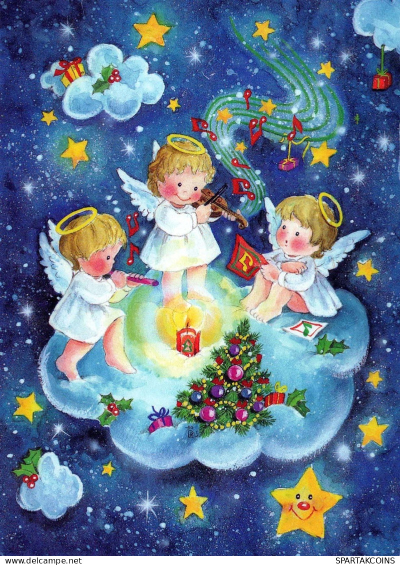 ANGELO Natale Vintage Cartolina CPSM #PBP423.IT - Angels