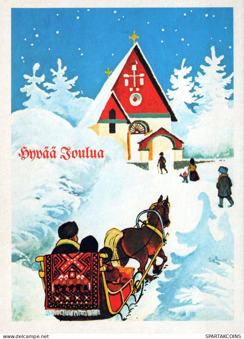 Buon Anno Natale CHIESA Vintage Cartolina CPSM #PBO104.IT - Neujahr