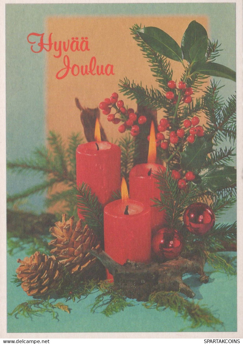 Buon Anno Natale CANDELA Vintage Cartolina CPSM #PBN738.IT - Anno Nuovo