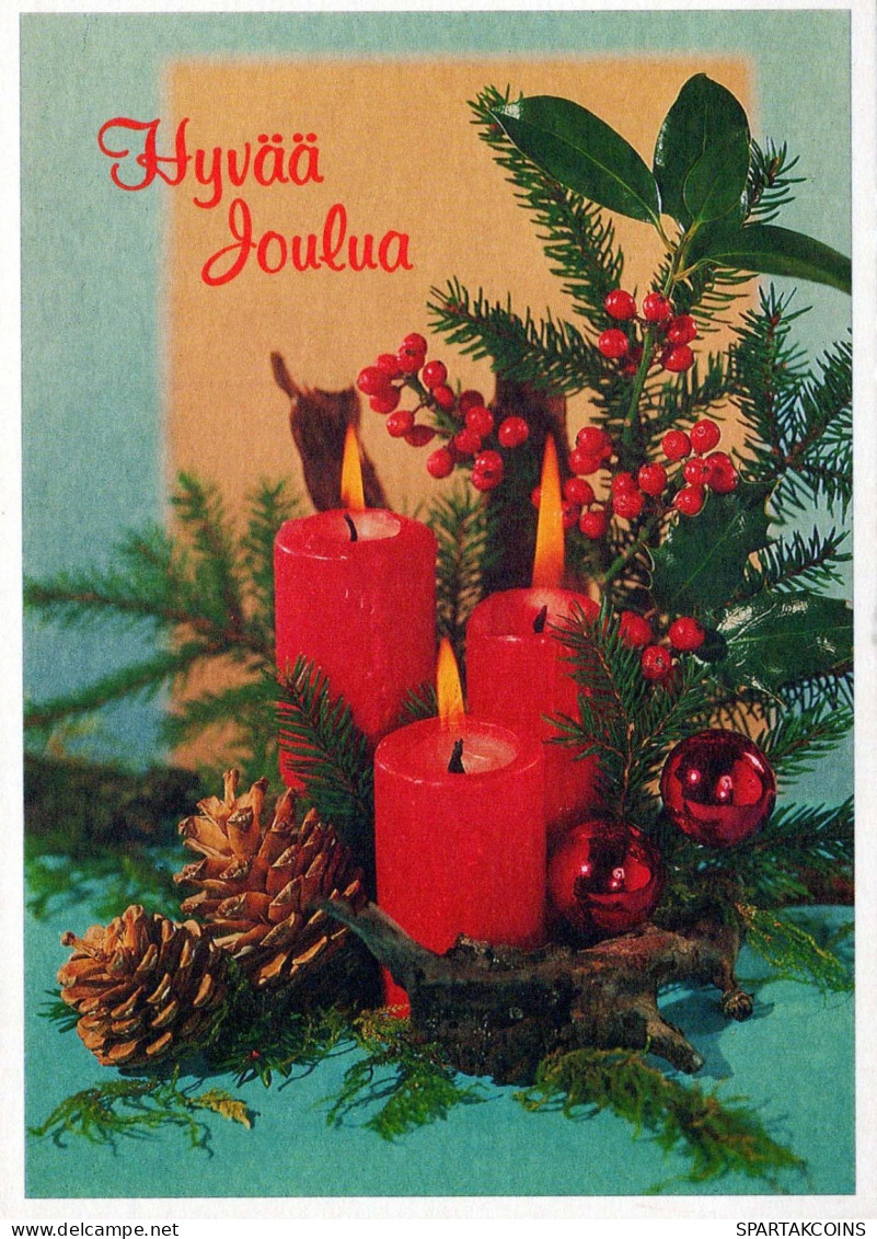 Buon Anno Natale CANDELA Vintage Cartolina CPSM #PBN738.IT - Anno Nuovo