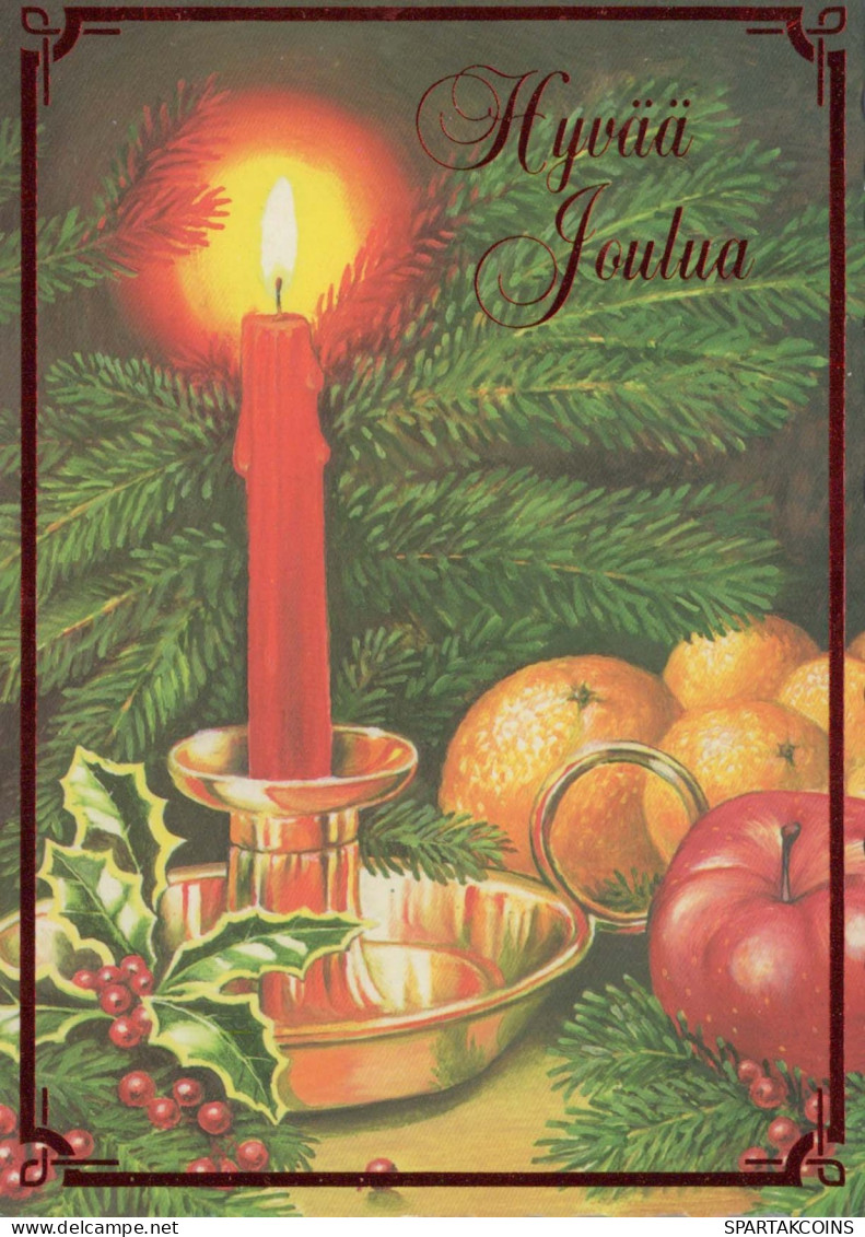 Buon Anno Natale CANDELA Vintage Cartolina CPSM #PBN981.IT - Neujahr