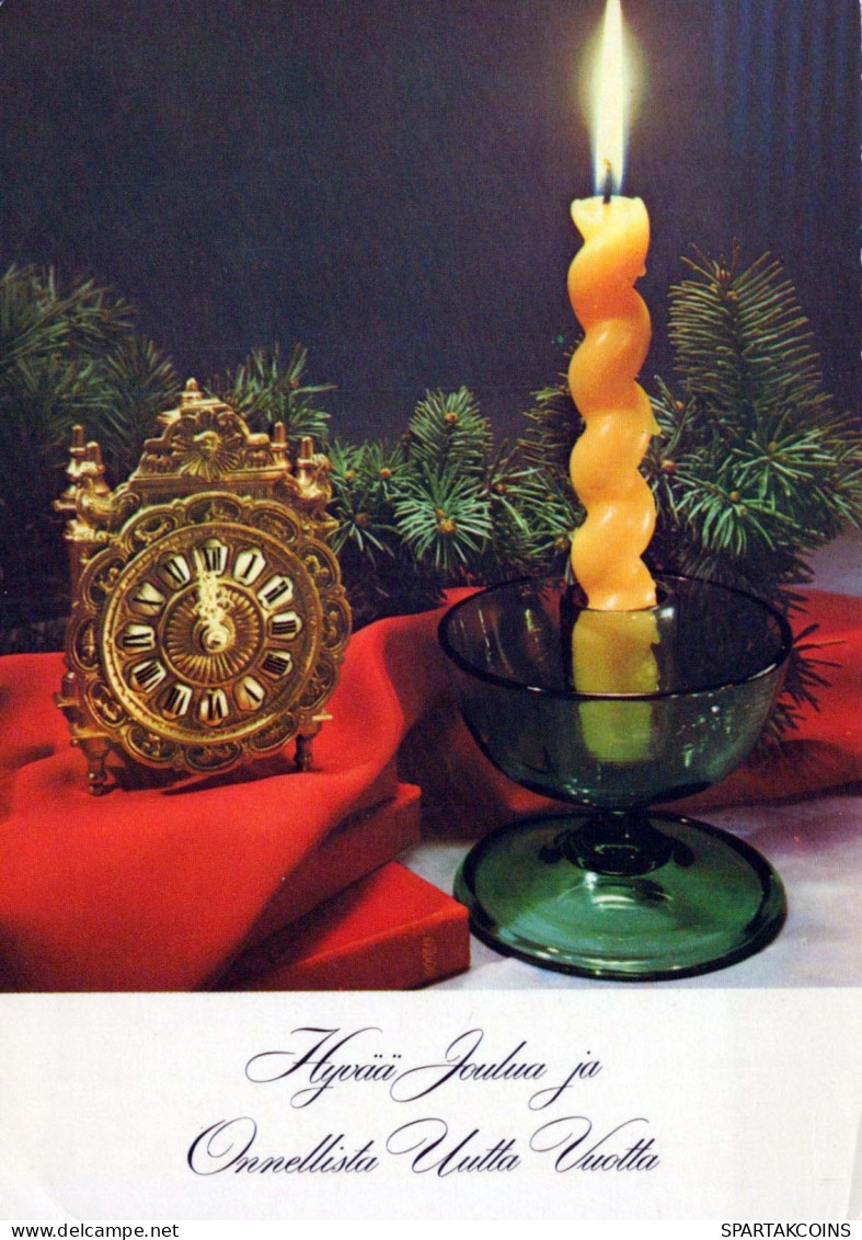 Buon Anno Natale CANDELA Vintage Cartolina CPSM #PBN799.IT - Anno Nuovo