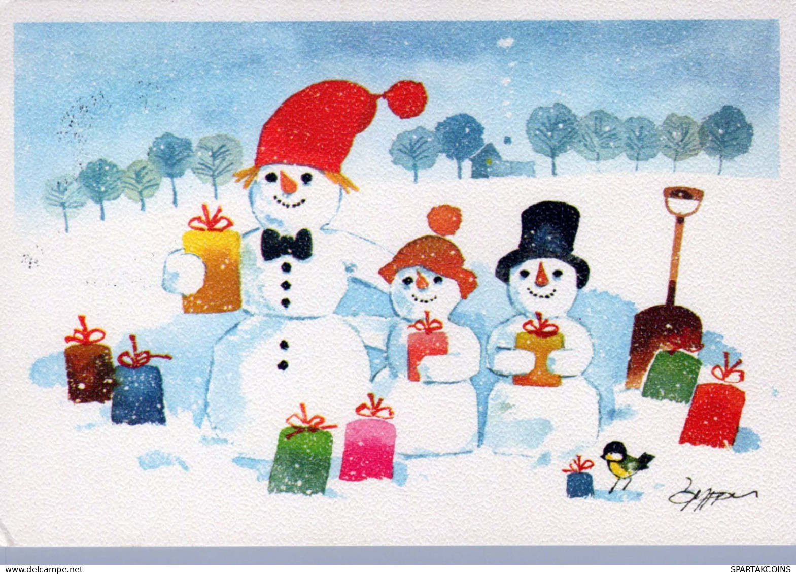 Buon Anno Natale PUPAZZO Vintage Cartolina CPSM #PBM544.IT - New Year