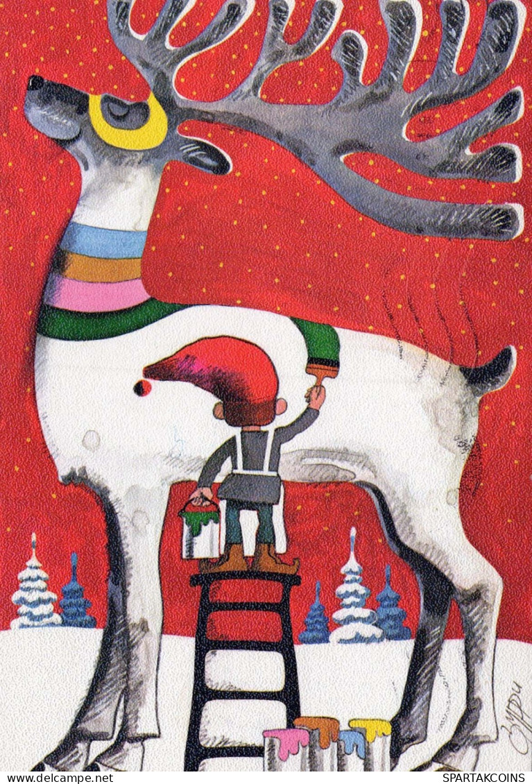 Buon Anno Natale GNOME Vintage Cartolina CPSM #PBL639.IT - Anno Nuovo