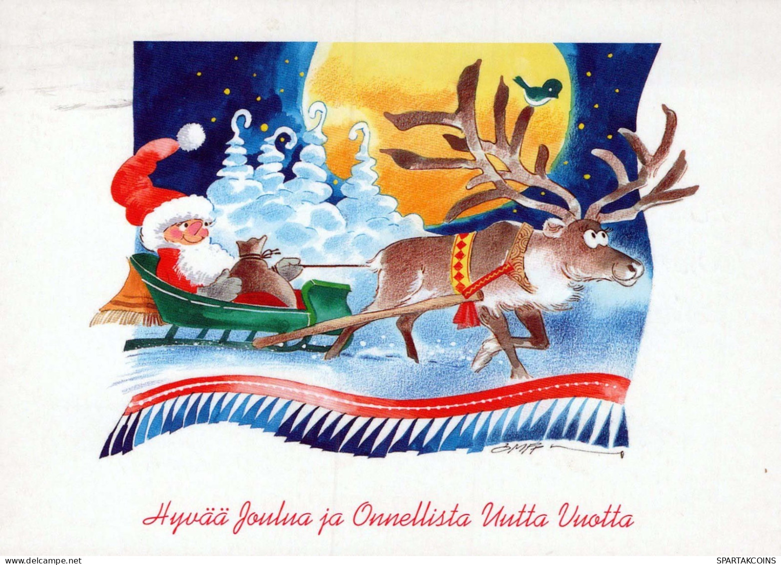 BABBO NATALE Buon Anno Natale Vintage Cartolina CPSM #PBL567.IT - Santa Claus