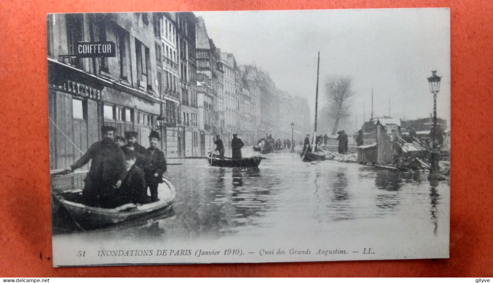 CPA (75) Inondations De Paris.1910. Quai Des Grands Augustins.  (7A.868) - Paris Flood, 1910
