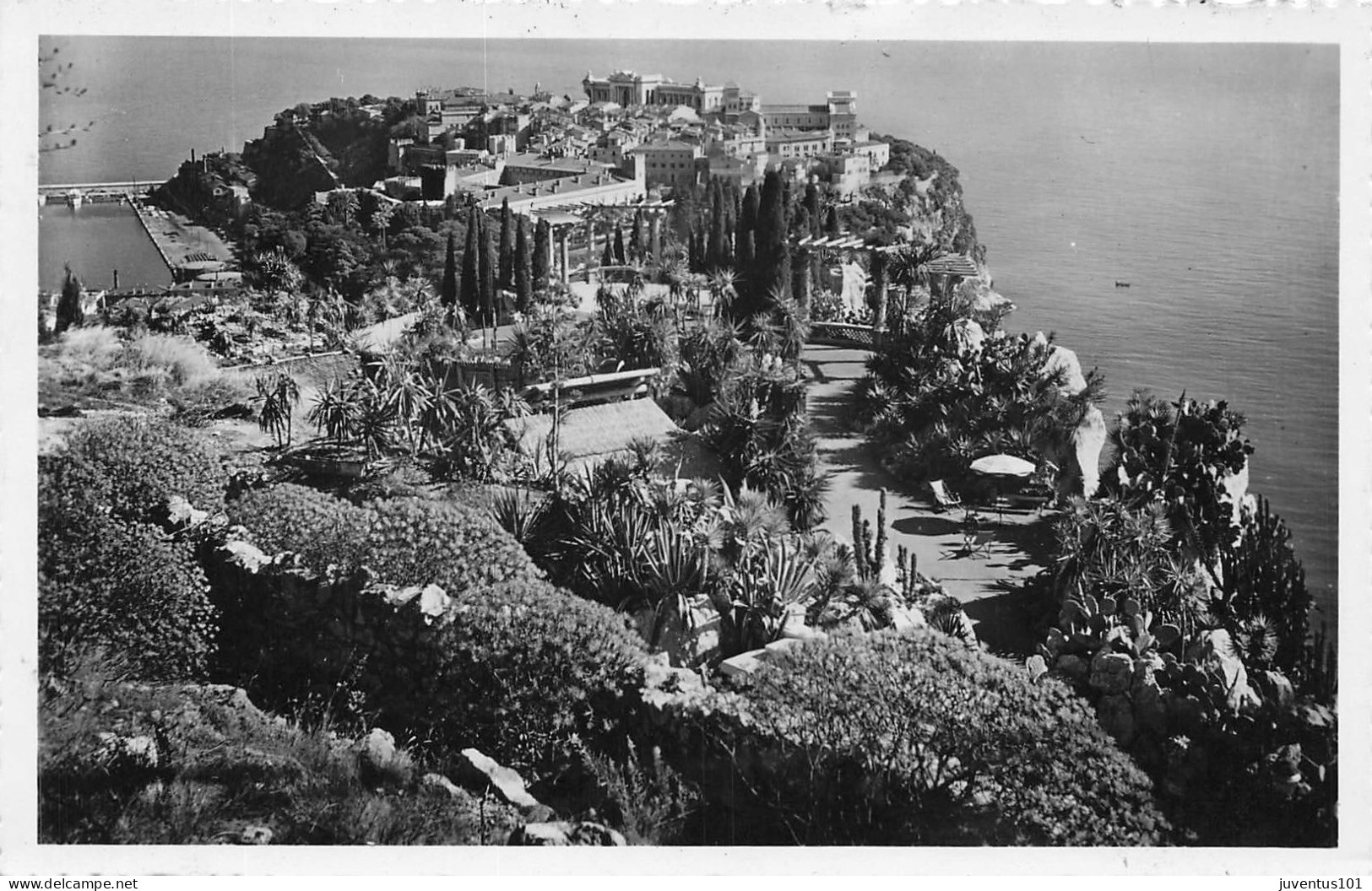 CPSM Monaco-Le Rocher Et Les Jardins Exotiques-1490-Beau Timbre     L2916 - Jardin Exotique