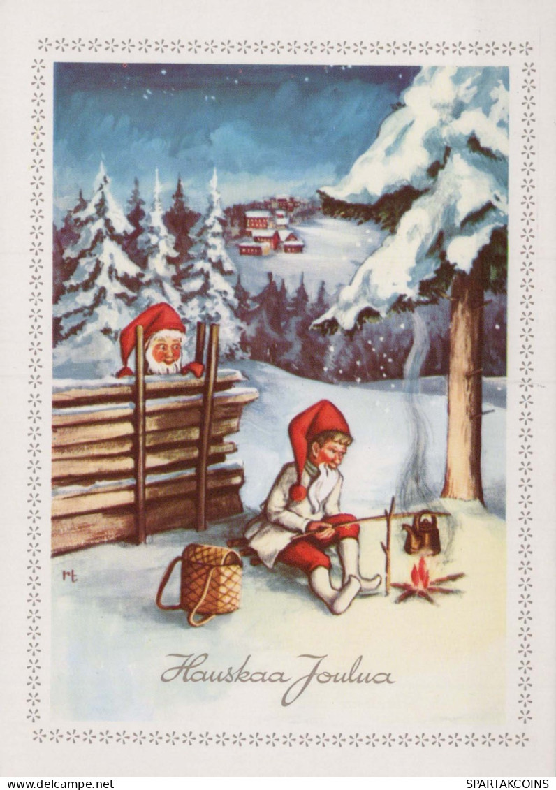 Buon Anno Natale GNOME Vintage Cartolina CPSM #PBL703.IT - Anno Nuovo