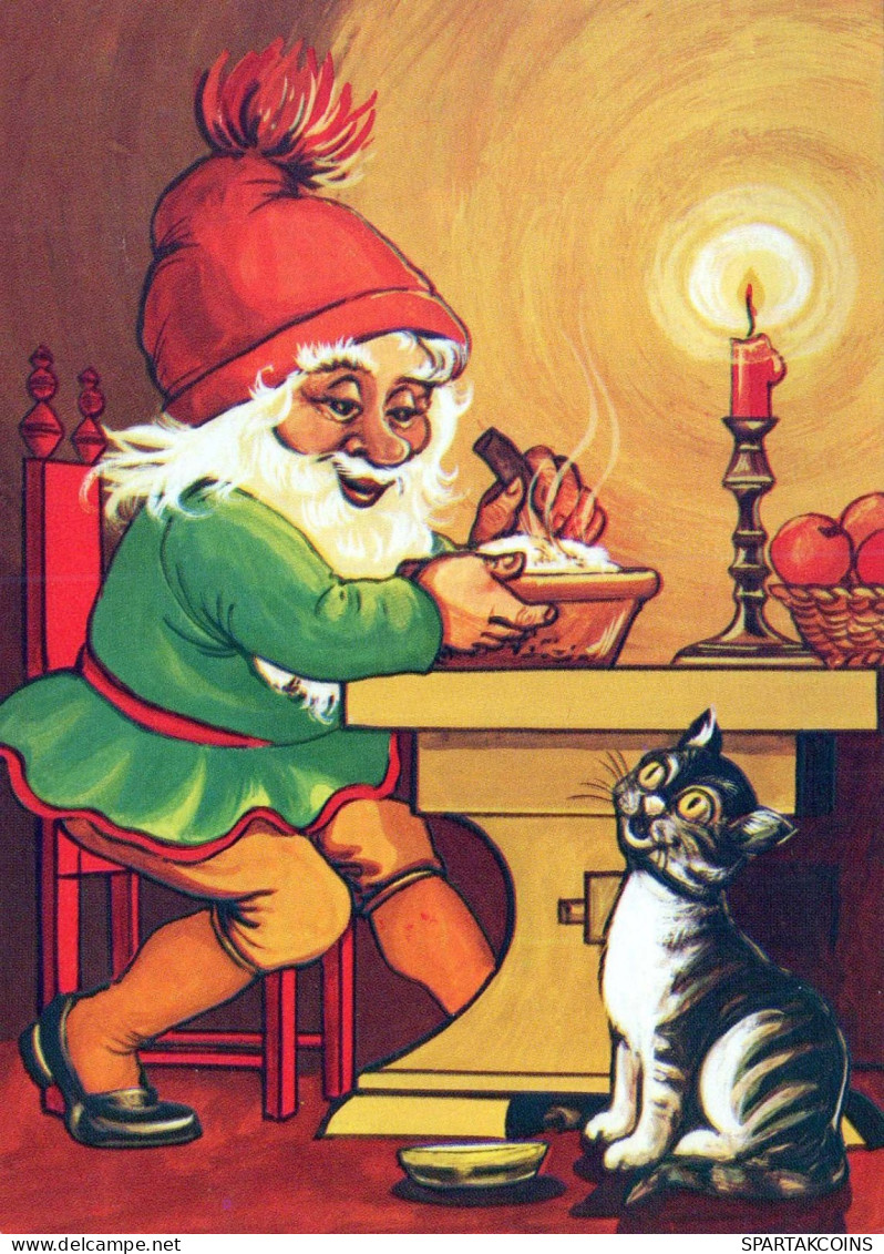 BABBO NATALE Buon Anno Natale Vintage Cartolina CPSM #PBL249.IT - Santa Claus