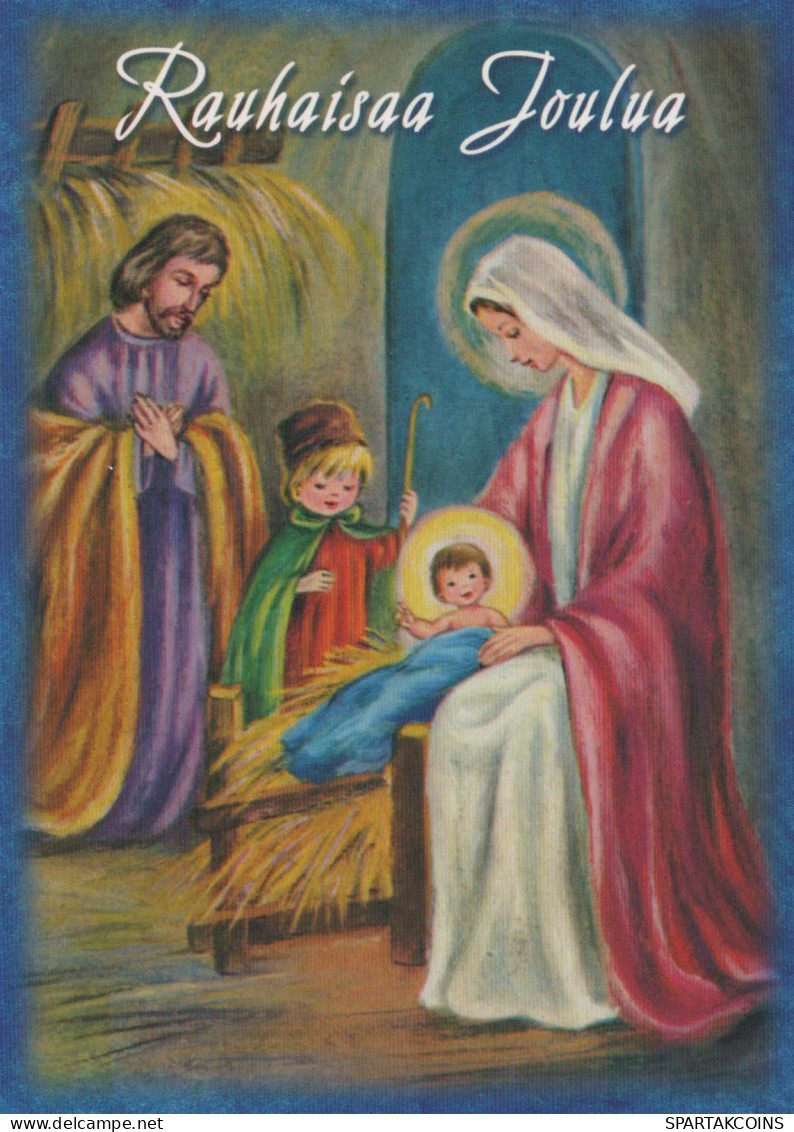 Vergine Maria Madonna Gesù Bambino Natale Religione Vintage Cartolina CPSM #PBB780.IT - Jungfräuliche Marie Und Madona