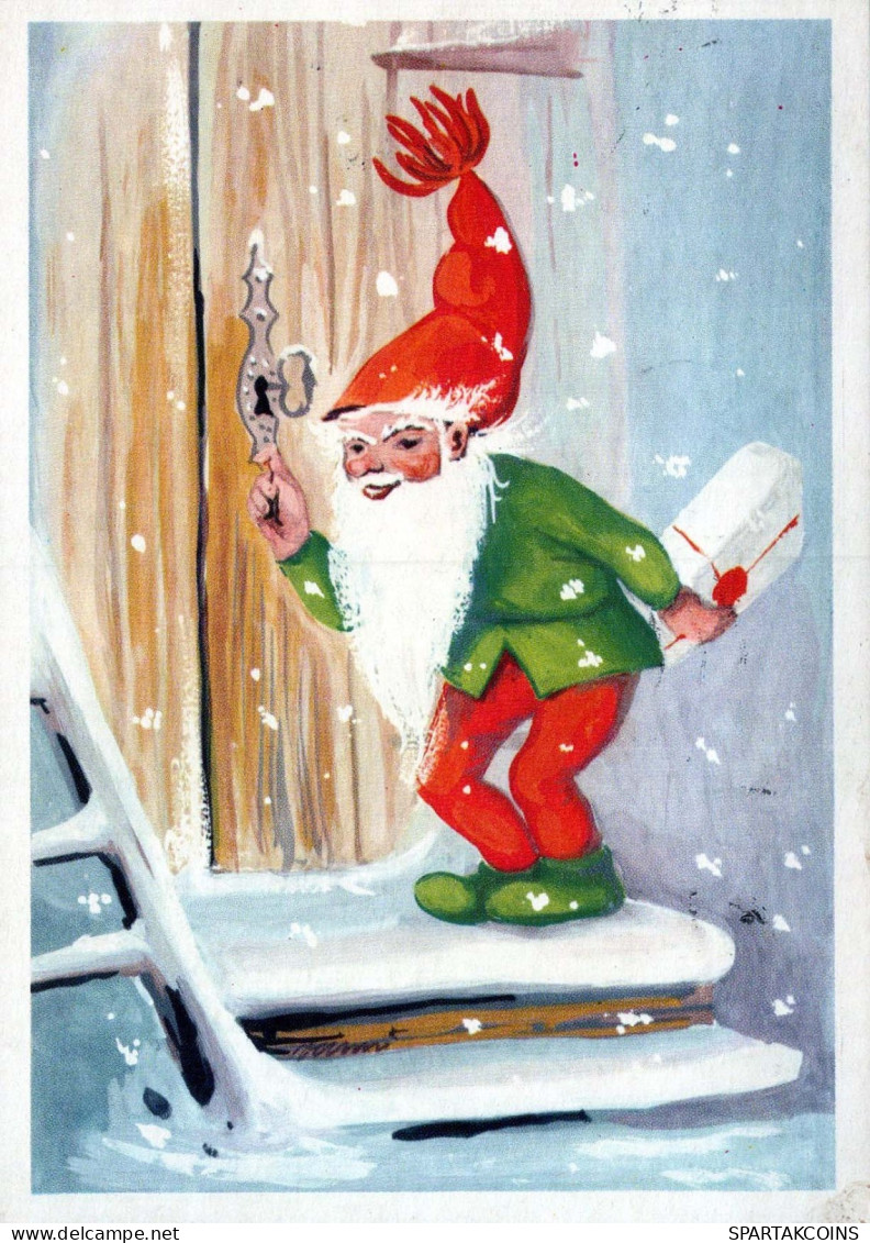 BABBO NATALE Buon Anno Natale Vintage Cartolina CPSM #PBL439.IT - Santa Claus