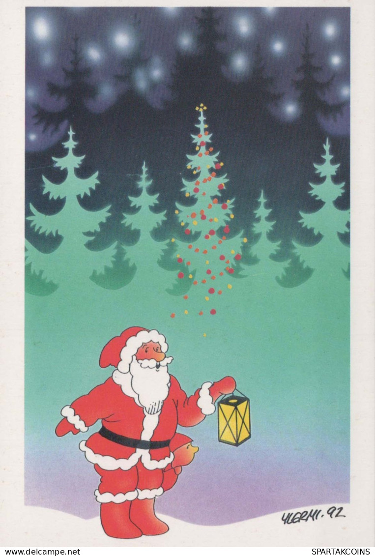 BABBO NATALE Buon Anno Natale Vintage Cartolina CPSM #PBL046.IT - Santa Claus