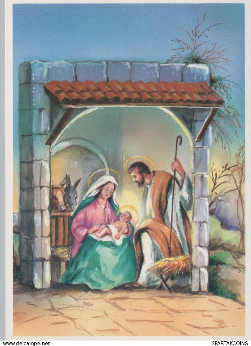 Vergine Maria Madonna Gesù Bambino Natale Religione Vintage Cartolina CPSM #PBB905.IT - Vierge Marie & Madones