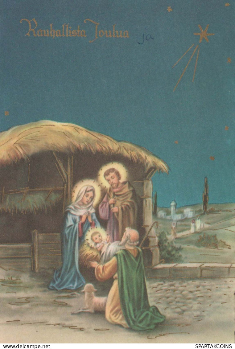 Vergine Maria Madonna Gesù Bambino Natale Religione Vintage Cartolina CPSM #PBB841.IT - Jungfräuliche Marie Und Madona