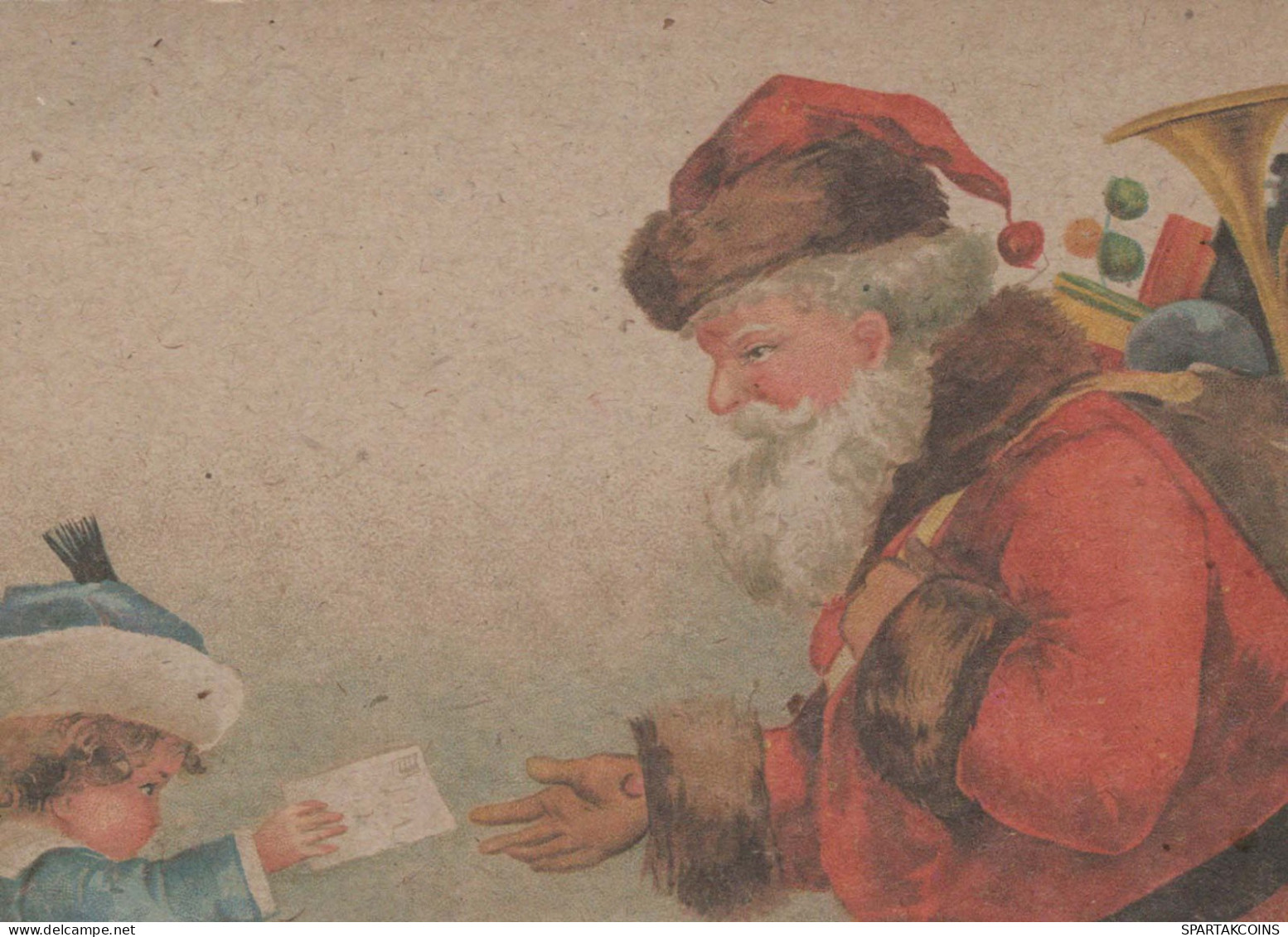 BABBO NATALE Buon Anno Natale Vintage Cartolina CPSM #PBB059.IT - Santa Claus