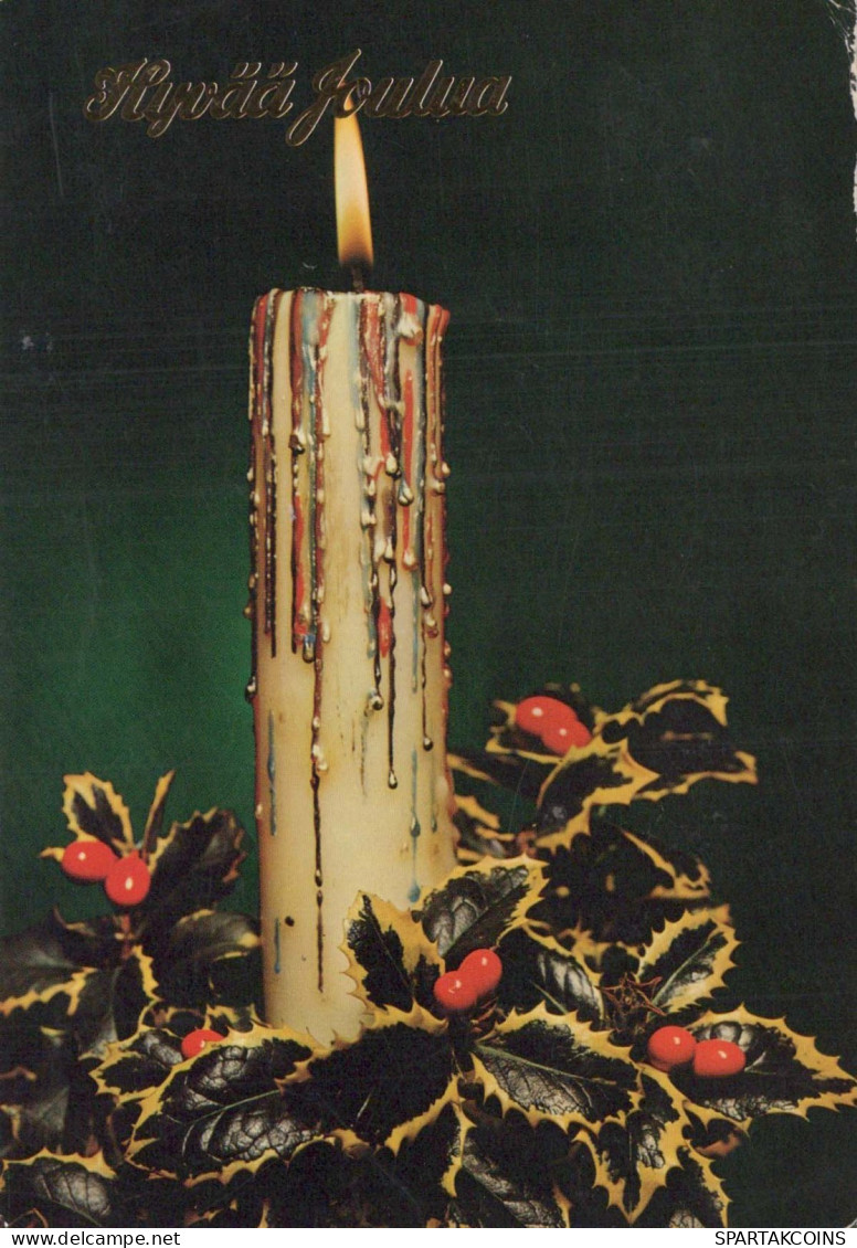 Buon Anno Natale CANDELA Vintage Cartolina CPSM #PBA179.IT - Anno Nuovo
