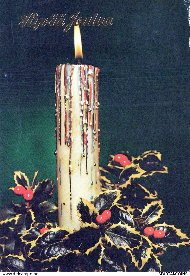 Buon Anno Natale CANDELA Vintage Cartolina CPSM #PBA179.IT - Nouvel An