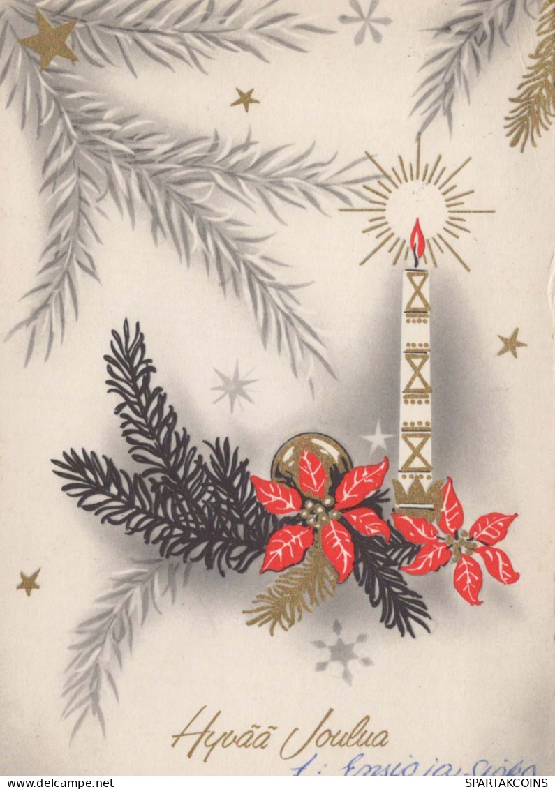 Buon Anno Natale CANDELA Vintage Cartolina CPSM #PBA360.IT - Neujahr