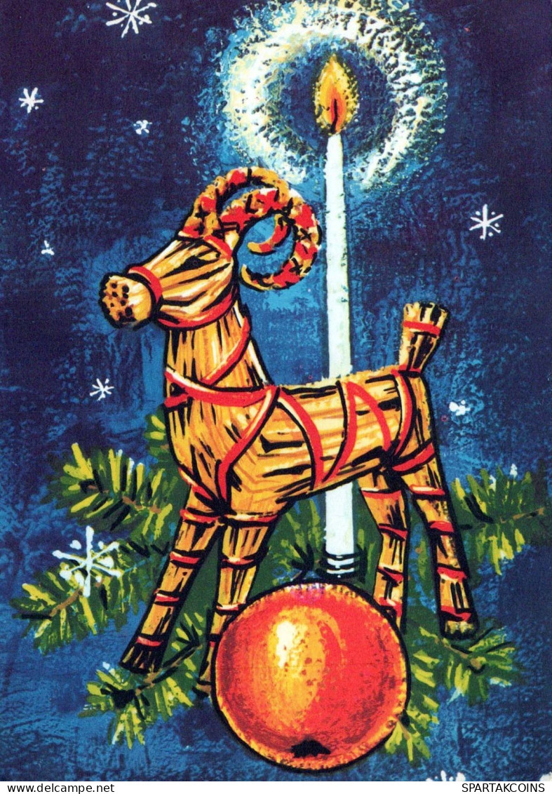 Buon Anno Natale CANDELA Vintage Cartolina CPSM #PBA420.IT - Anno Nuovo