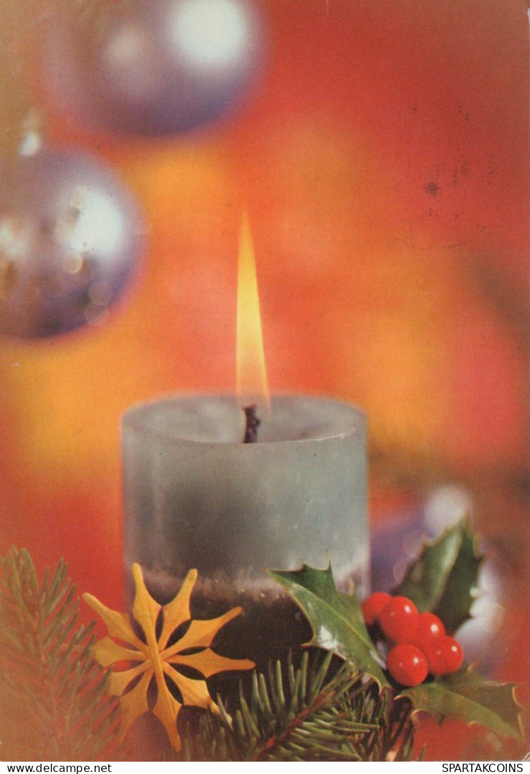 Buon Anno Natale CANDELA Vintage Cartolina CPSM #PBA118.IT - Anno Nuovo