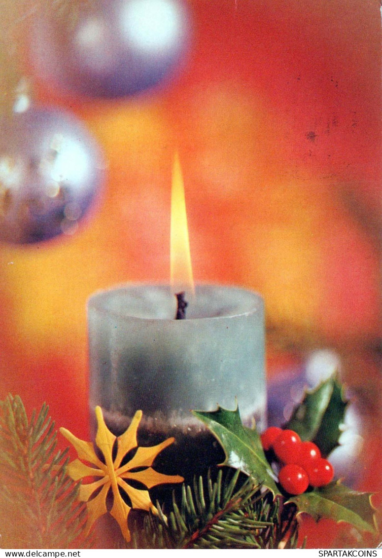 Buon Anno Natale CANDELA Vintage Cartolina CPSM #PBA118.IT - Anno Nuovo