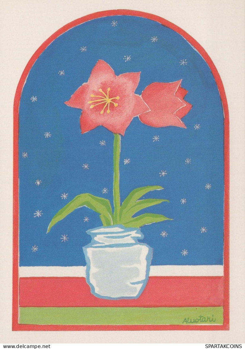 Buon Anno Natale FIORI Vintage Cartolina CPSM #PAZ932.IT - New Year