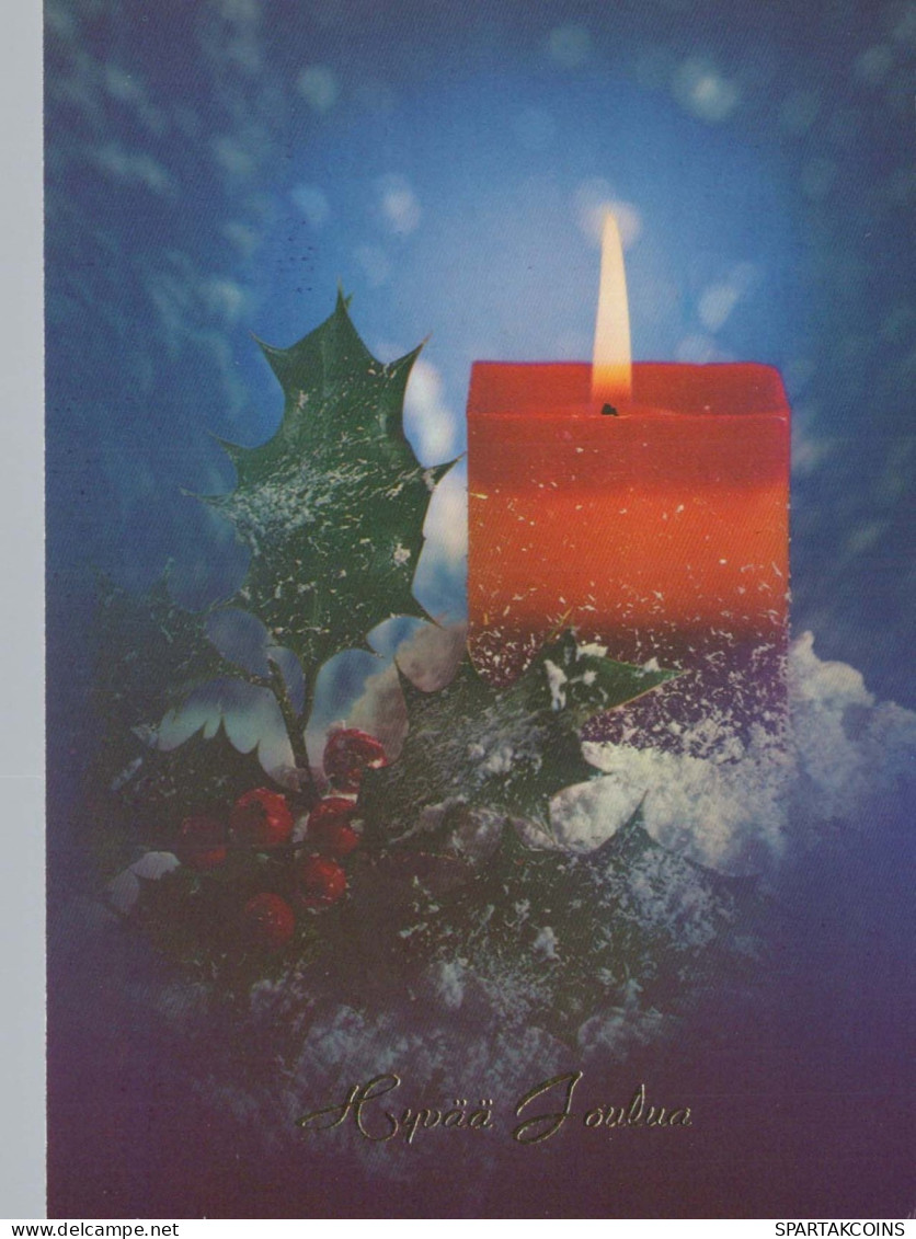 Buon Anno Natale CANDELA Vintage Cartolina CPSM #PAZ994.IT - Nouvel An
