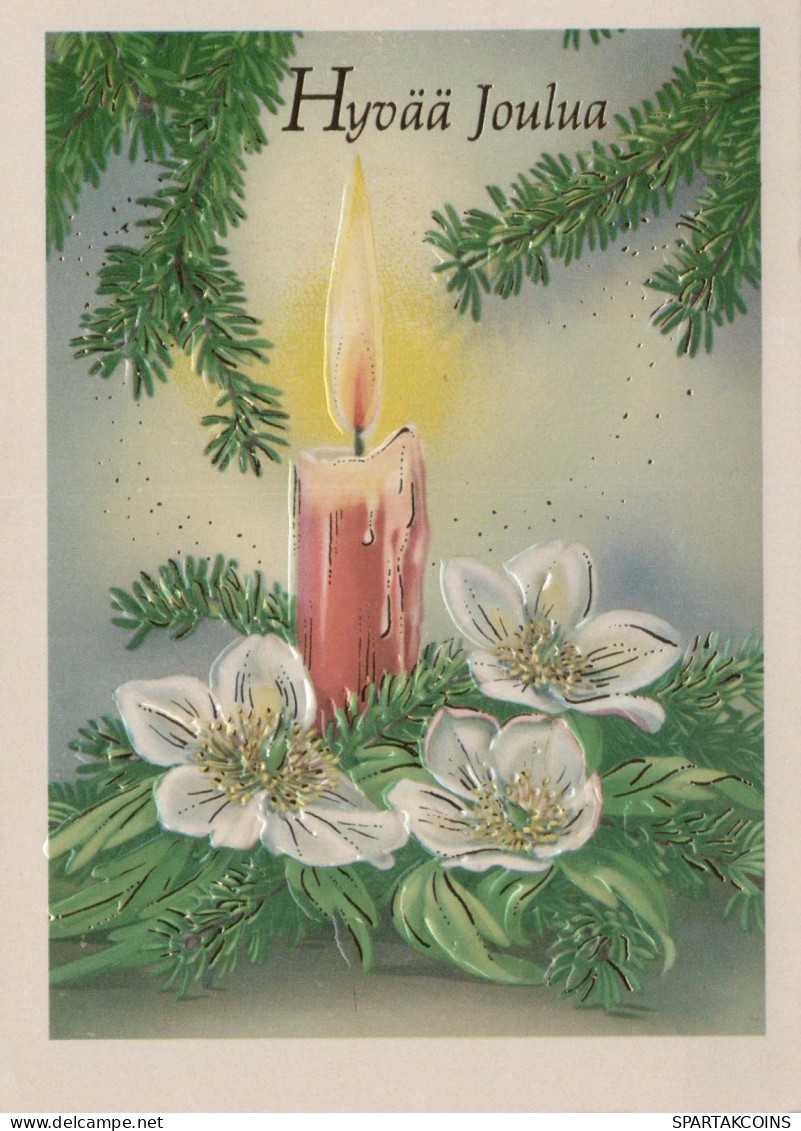 Buon Anno Natale CANDELA Vintage Cartolina CPSM #PBA056.IT - Anno Nuovo