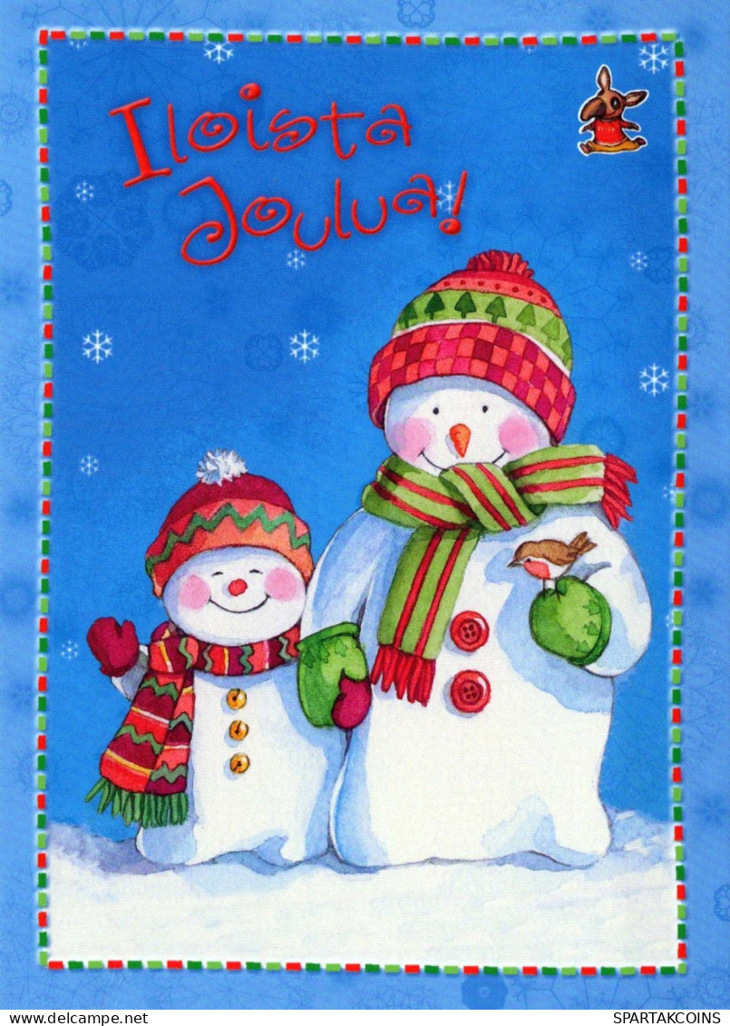 Buon Anno Natale PUPAZZO Vintage Cartolina CPSM #PAZ799.IT - Anno Nuovo