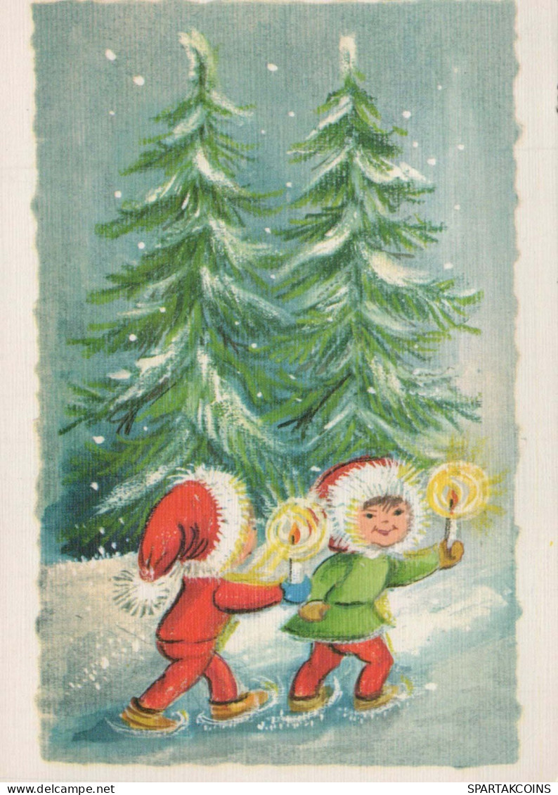 Buon Anno Natale BAMBINO Vintage Cartolina CPSM #PAY777.IT - Nouvel An