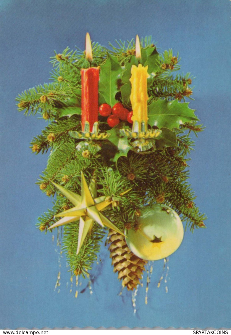Buon Anno Natale CANDELA Vintage Cartolina CPSM #PAZ300.IT - Anno Nuovo