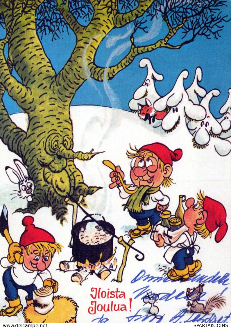 Buon Anno Natale GNOME Vintage Cartolina CPSM #PAY966.IT - Nouvel An