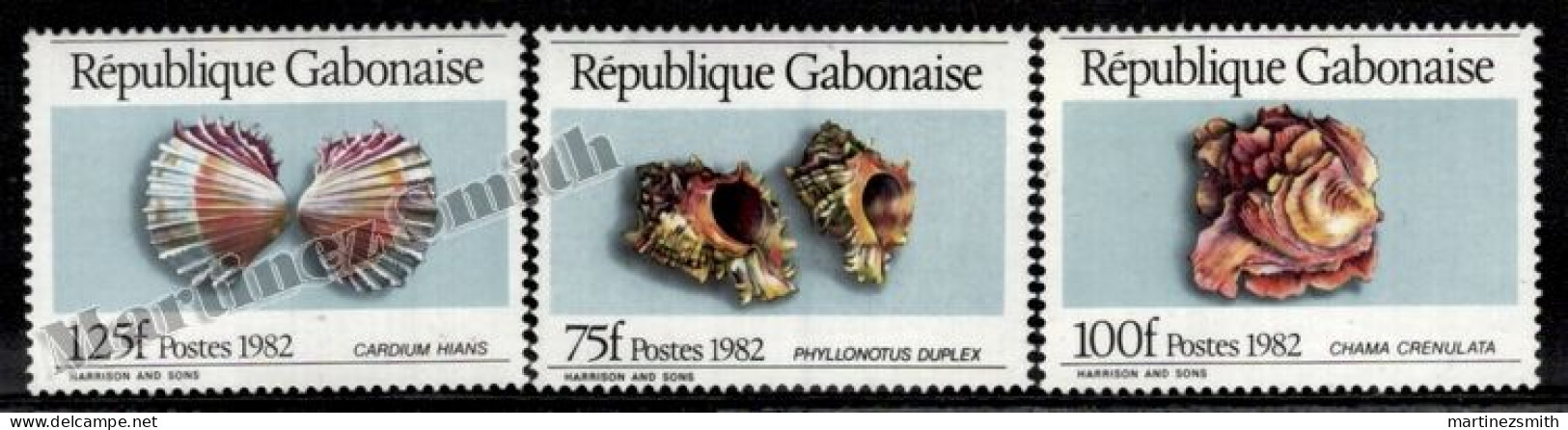 Gabon 1982 Yvert 507-09, Sea Fauna, Shells - MNH - Gabon (1960-...)