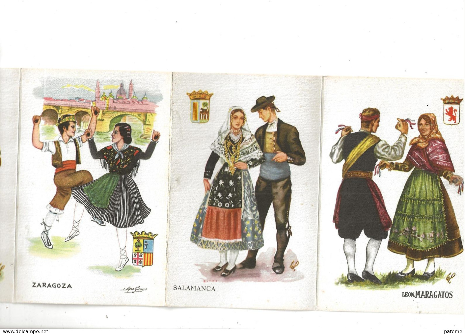 10 Cartes Costumes Folklore Espagnol Galicia Andalusia Valencia Madrid Catalina - Hedendaags (vanaf 1950)