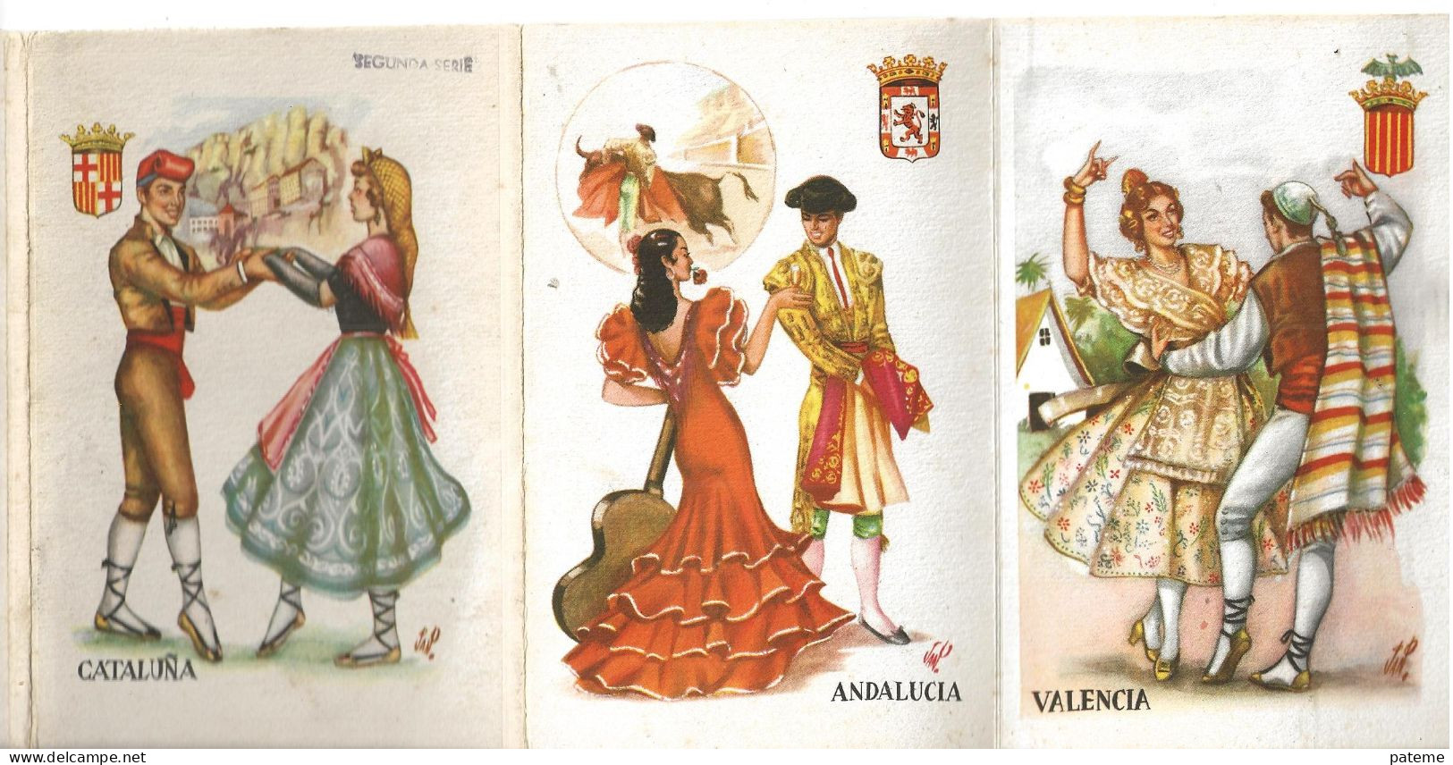 10 Cartes Costumes Folklore Espagnol Galicia Andalusia Valencia Madrid Catalina - Contemporary (from 1950)