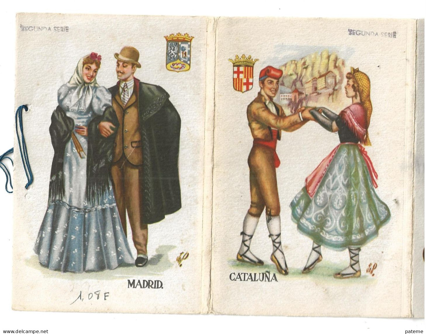 10 Cartes Costumes Folklore Espagnol Galicia Andalusia Valencia Madrid Catalina - Zeitgenössisch (ab 1950)