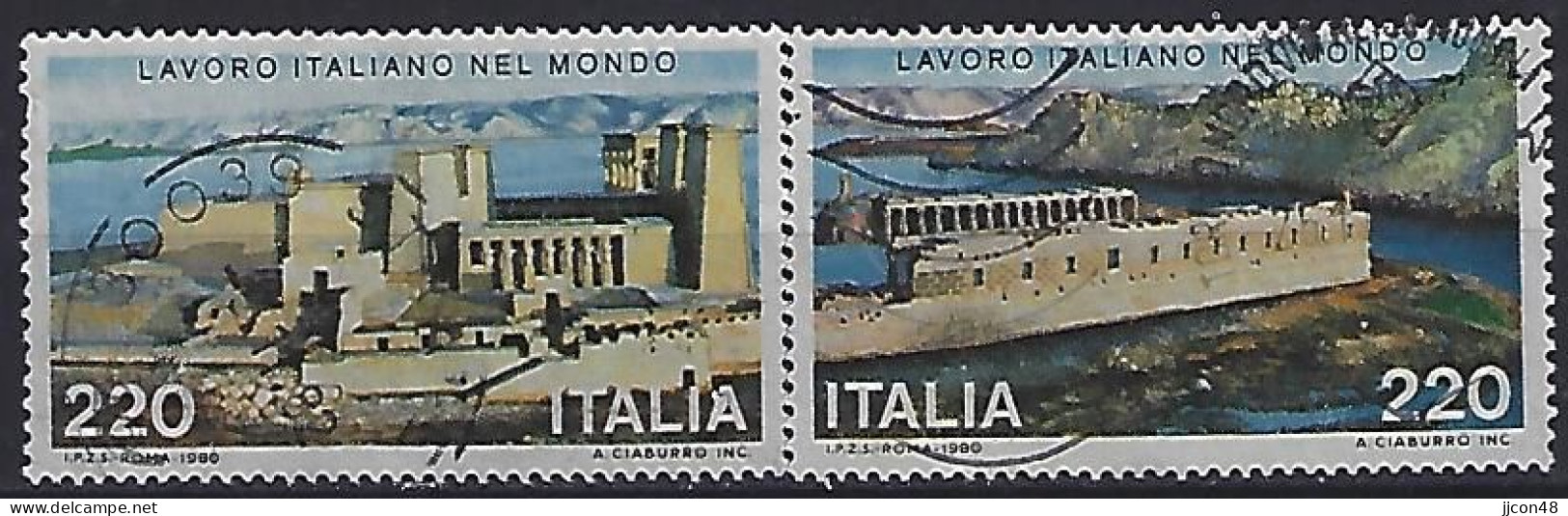 Italy 1980  Italienische Technologie Im Ausland (o) Mi.1691-1692 - 1971-80: Afgestempeld