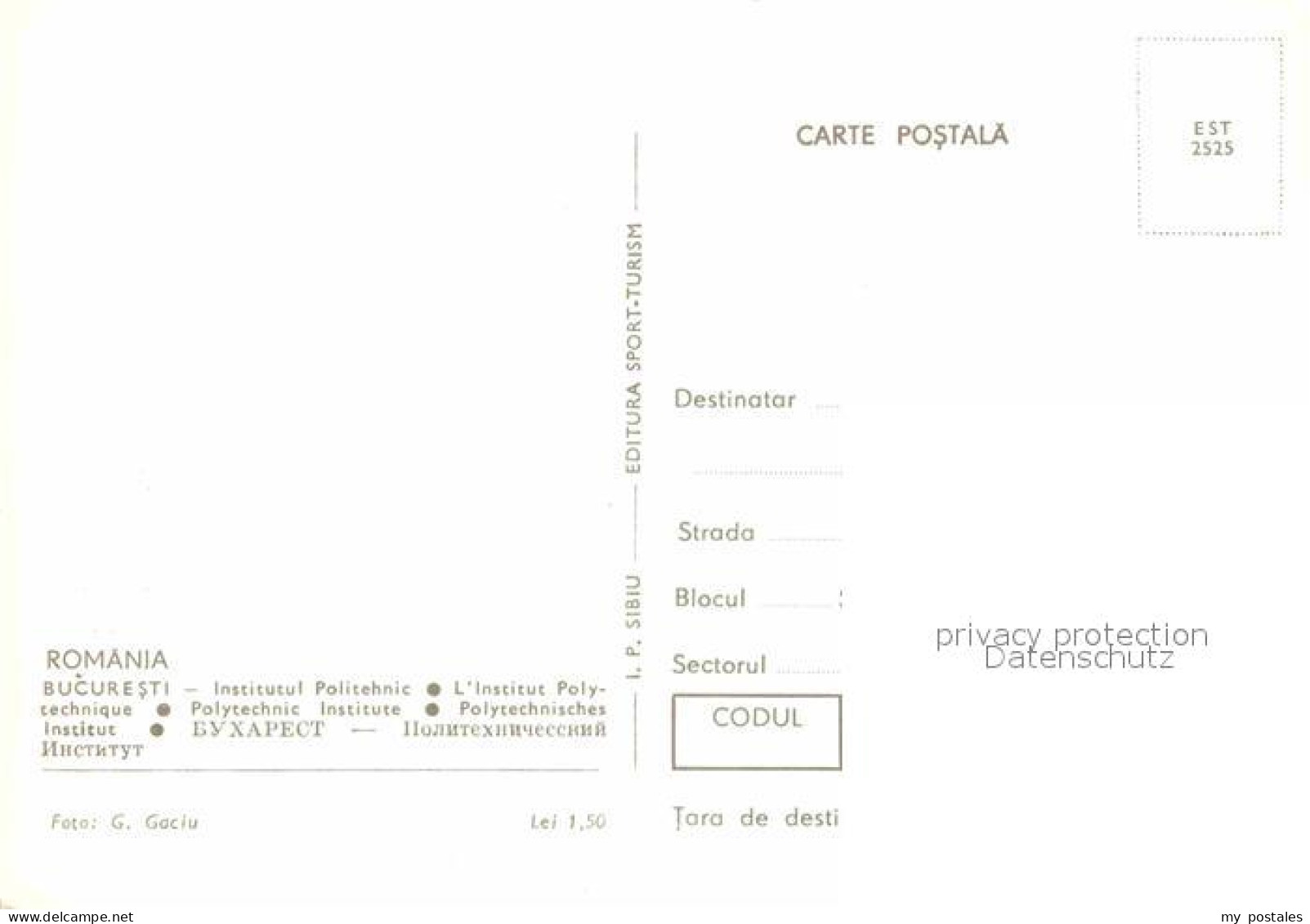 72716874 Bucuresti Institutul Politehnic Polytechnisches Institut Rumaenien - Rumänien