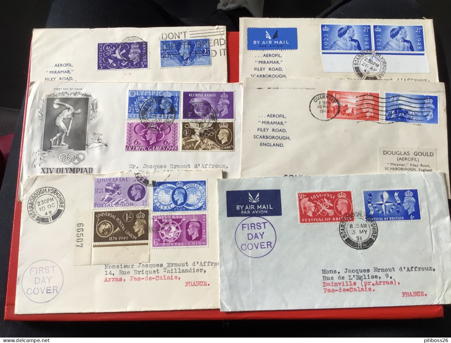 Lot De Lettres De Grande Bretagne ,différentes Marques Postales De 1946 A 1951, Jeux Olympiques De Londres - Briefe U. Dokumente