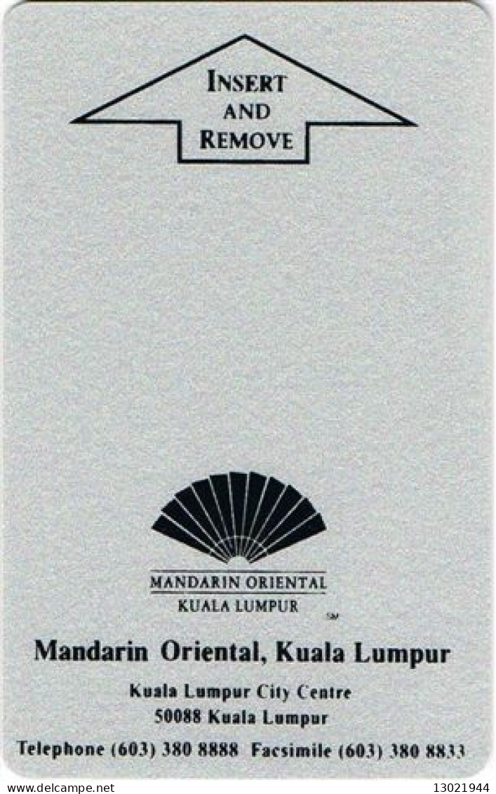 MALESIA  KEY HOTEL    Mandarin Oriental  - Kuala Lumpur - Hotelkarten