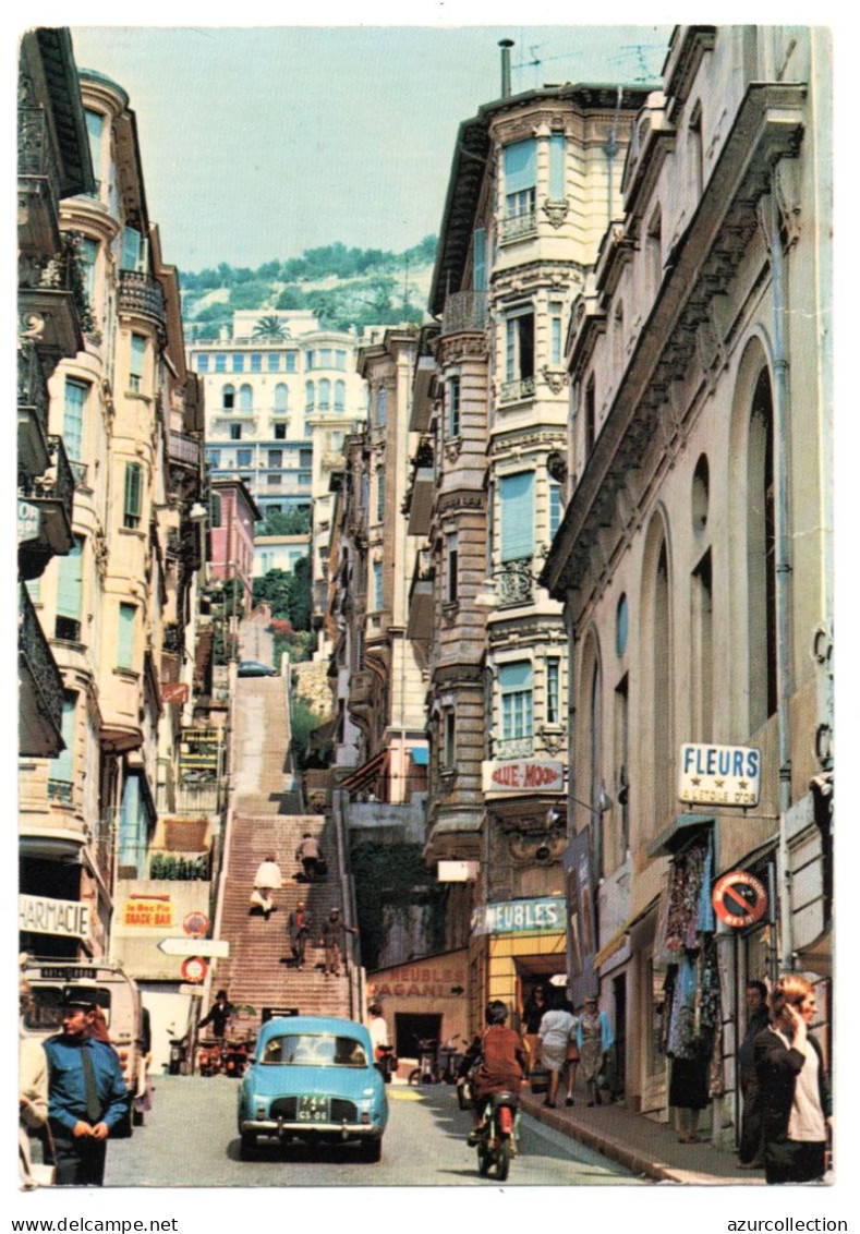 Beausoleil. Escalier Du Riviéra. + Dauphine. Pub Pour Le Motel " La Baie Des Anges " Au Verso - Autres & Non Classés